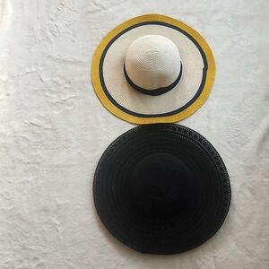 Set of Two Floppy Beach Hats with Wide Brims